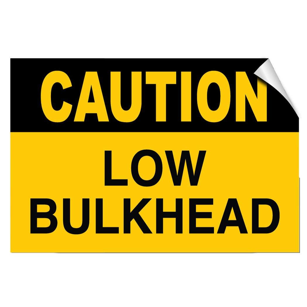 Caution Low Bulkhead Hazard Clearance 12x18 Inch Aluminum Traffic Sign - Durable 0.04 Thickness Weatherproof Warehouse & Street Safety Sign (1 Pack) - Perfect for Construction Sites, Factories, and Parking Areas