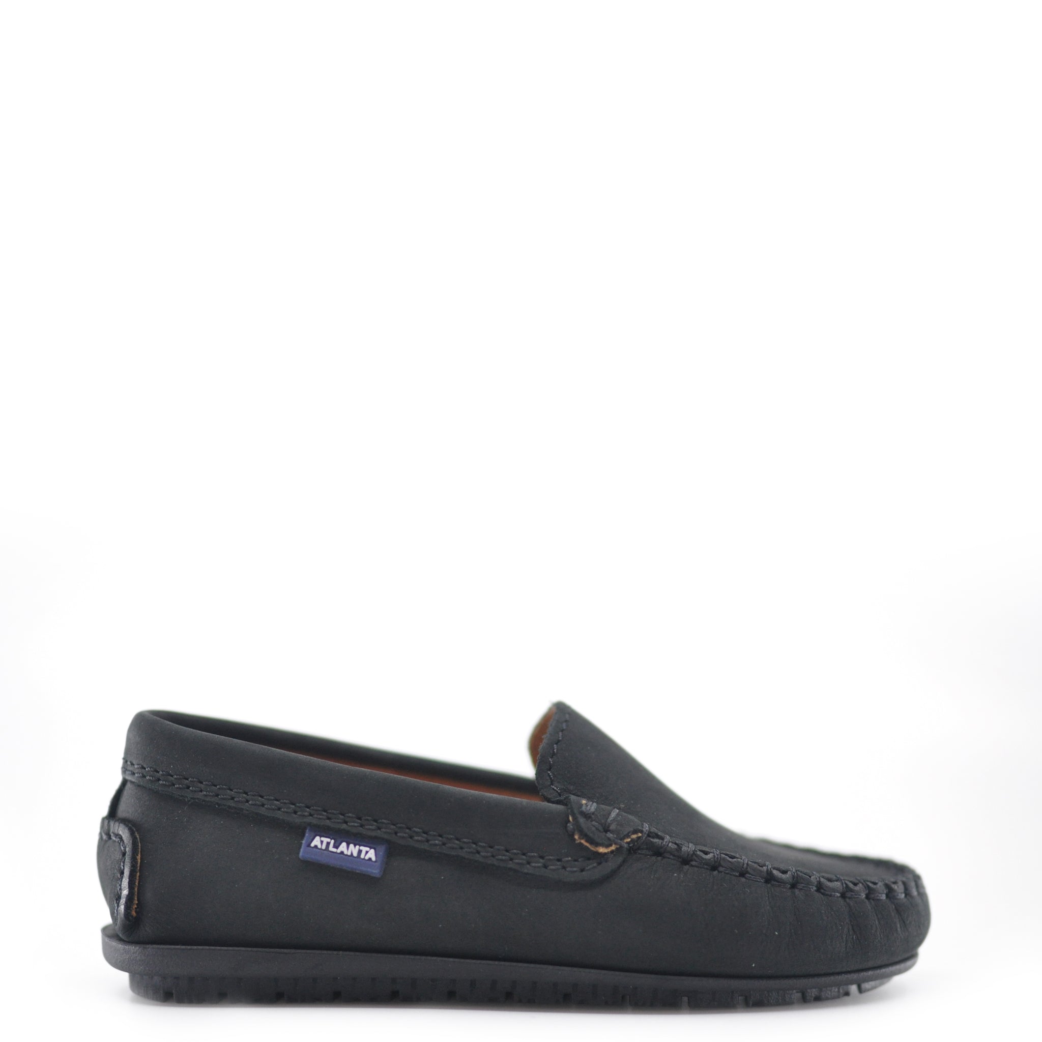 **Men's Atlanta Moccasin Black Nubuck Loafers - Comfortable Slip-On Shoes for Casual & Business Wear**