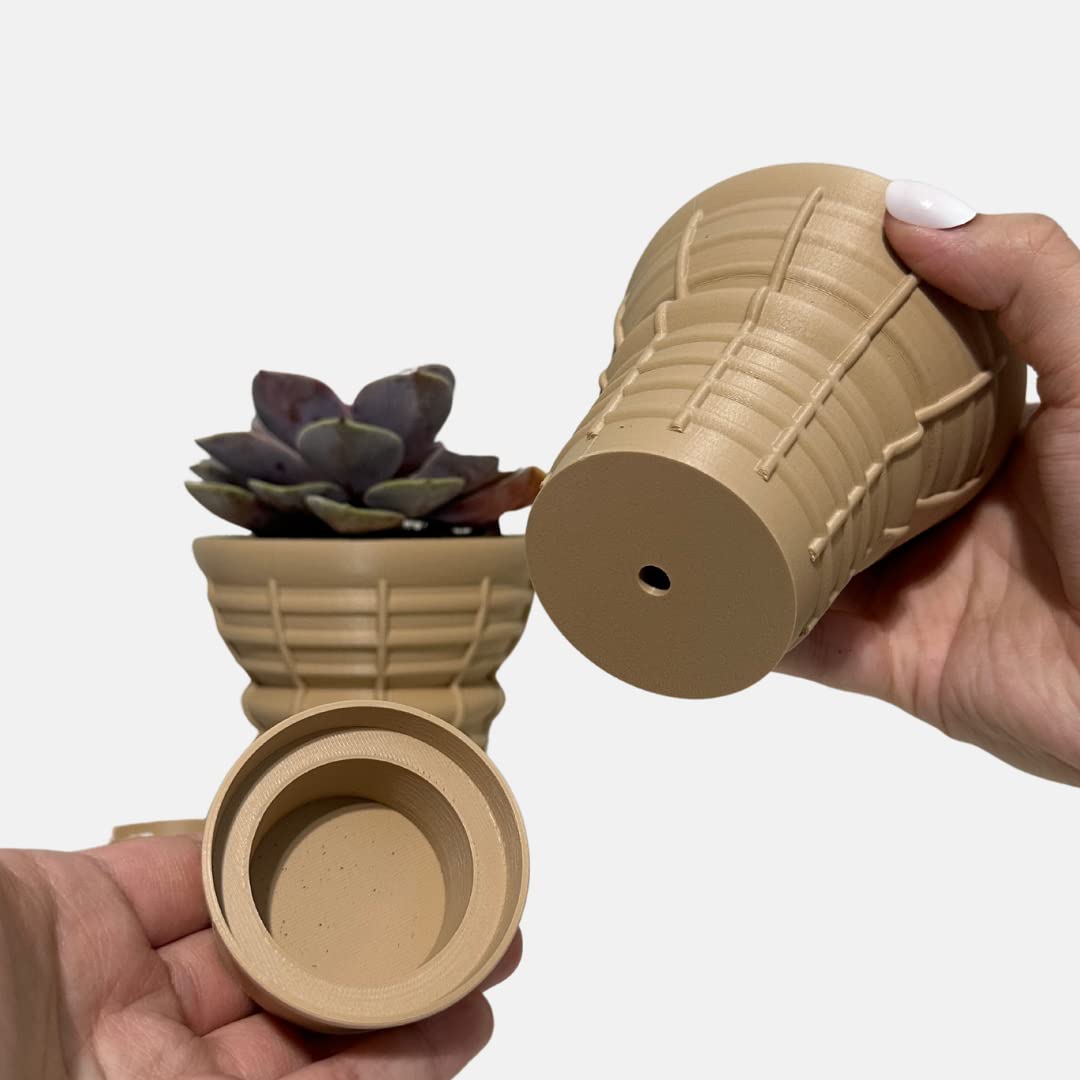 TWO 3D Printed Ice Cream Cone Planter Pots for Indoor Plants - Unique Cute Plastic Flower Pots for Home Decor (Made in USA) - Perfect for Succulents, Small Plants & Kitchen Herb Gardens