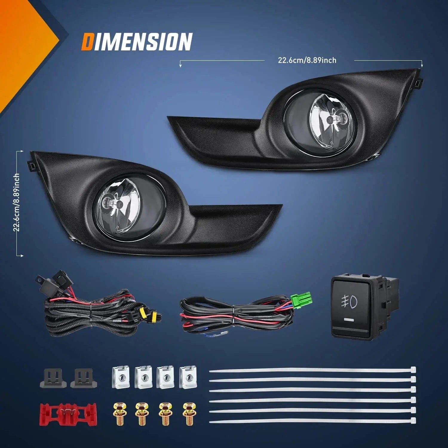 2013-2015 Nissan Altima Fog Light Assembly - Clear Lens Replacement - Durable & Waterproof - Perfect for Night Driving & Foggy Conditions