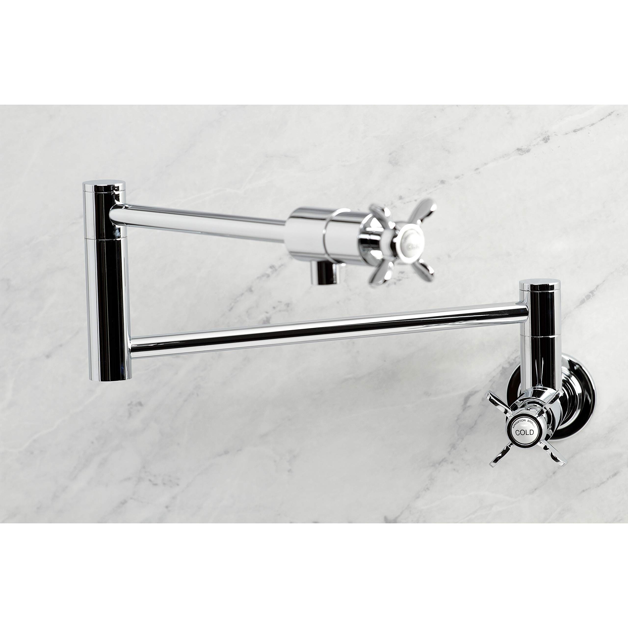 Kingston Brass KS4101BEX Essex Wall Mount Pot Filler Faucet - Polished Chrome Finish - Perfect for Kitchen Sink, Stove & Cooking Area