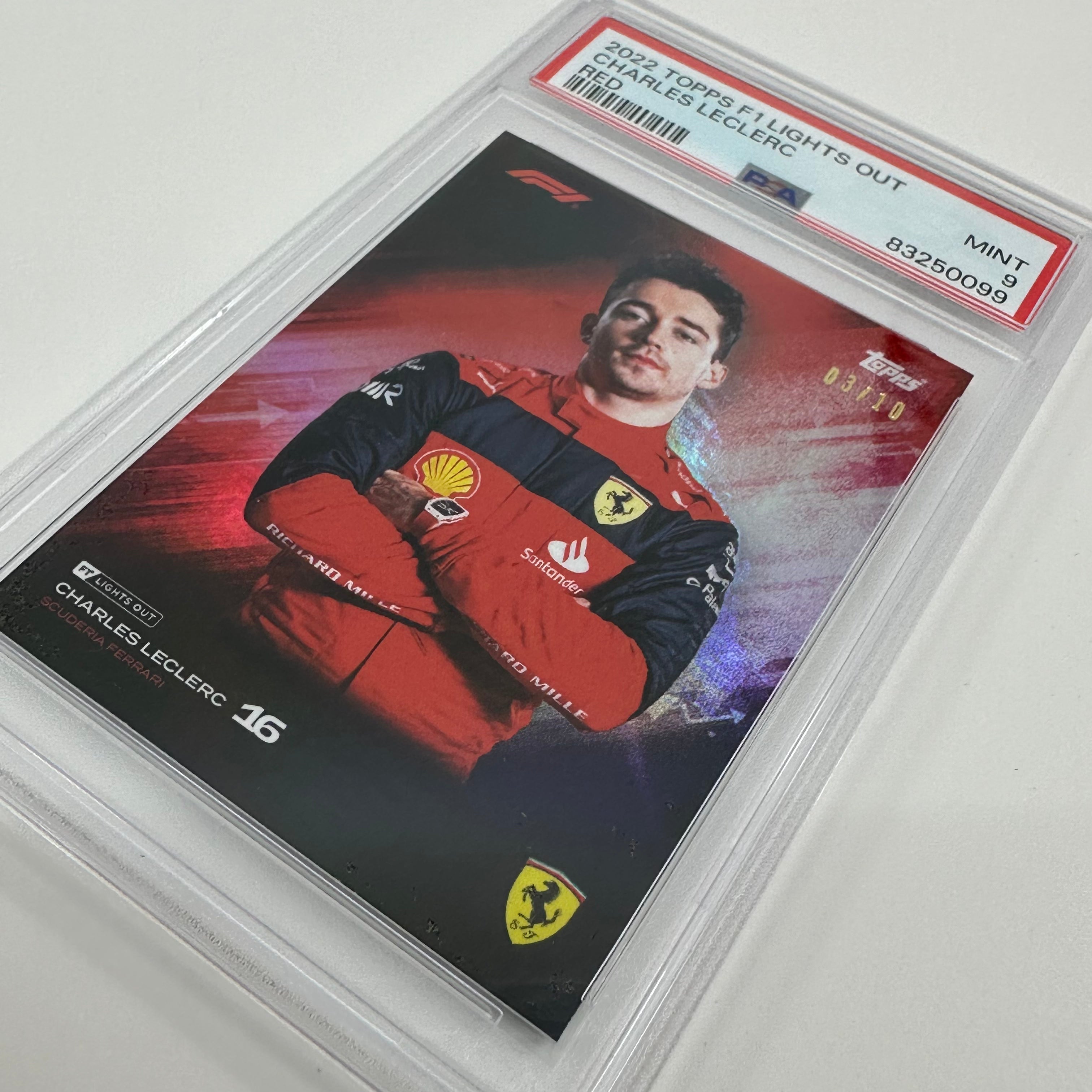 PSA 9 Graded 2003 Topps Charles Leclerc Red Parallel Rookie Card - Perfect for F1 Collectors, Sports Memorabilia Displays & Investment Portfolios
