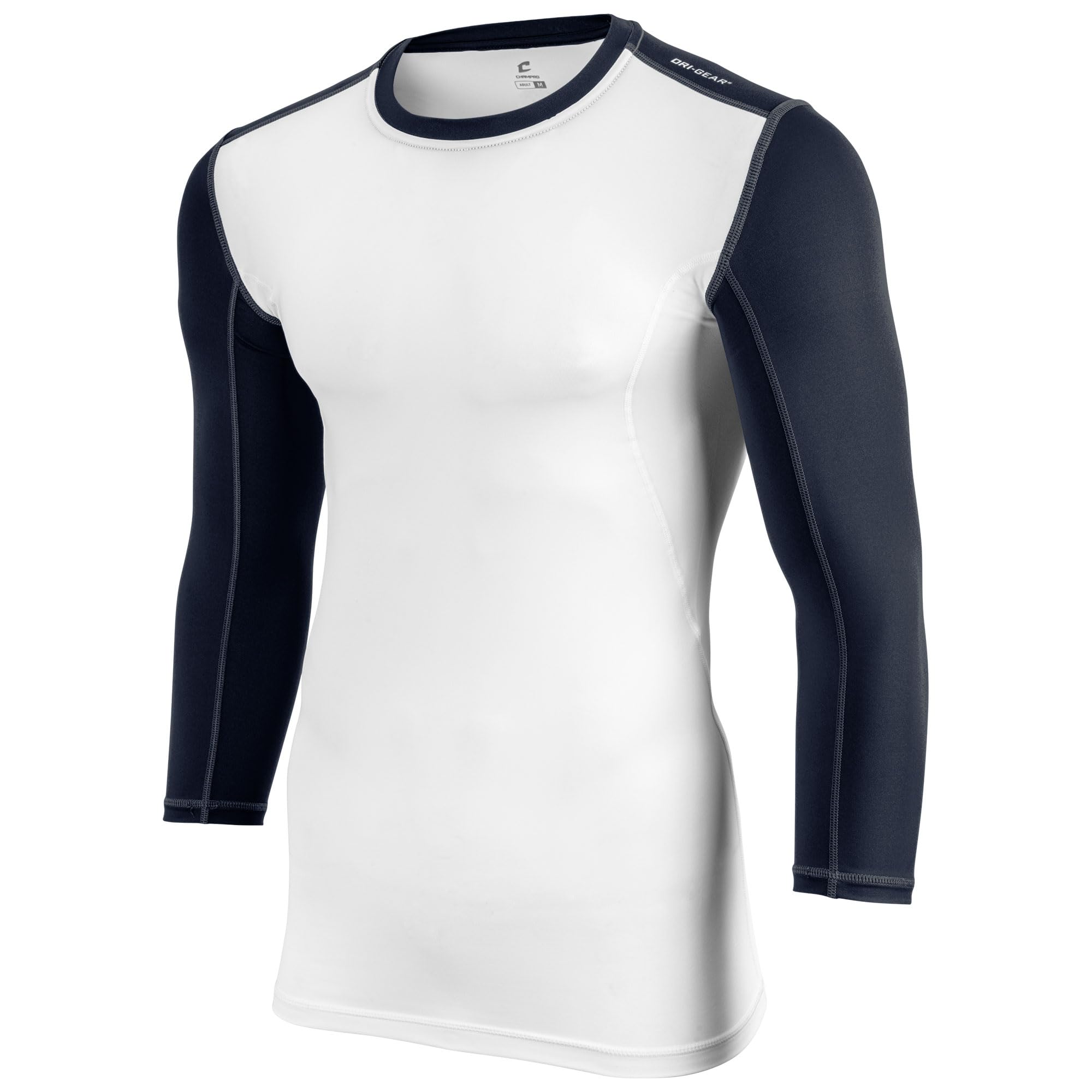 CHAMPRO Lightning Men's 3/4 Sleeve Compression Shirt - Moisture Wicking Performance Baselayer for Football, Basketball & Baseball Training - Ideal for Workouts, Sports & Active Lifestyle