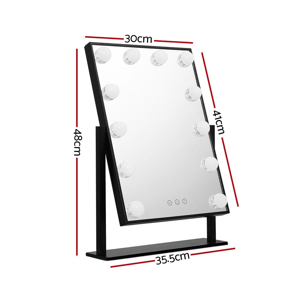 Embellir Hollywood Makeup Mirror with LED Lights - 360° Rotating Tabletop Vanity Mirror, 12 Inch - Perfect for Home Makeup, Salon, and Travel Use