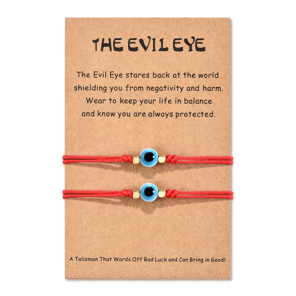 Lanqueen Evil Eye Bracelet - Handmade Protection & Good Luck Wish Bracelet for Women, Men, Girls & Boys | Spiritual Jewelry for Daily Wear, Gifts & Positive Energy