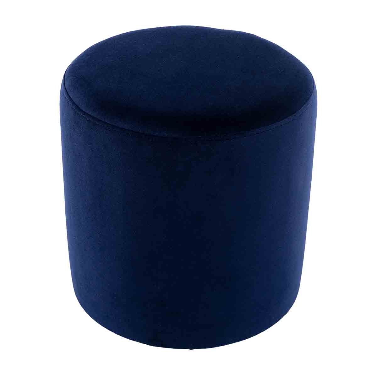 Juliette Velvet Ottoman Stool 16 Inch Round Footrest Pouf - Perfect for Living Room, Bedroom, or Nursery Decor