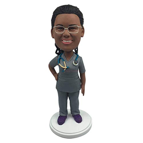 Personalized Nurse Bobble Head - Custom Nurse Cake Topper for Birthday, Nurse Wife, Girlfriend, Mother or Daughter Gift - Perfect for Nursing Graduation, Retirement Party & Medical Appreciation Events