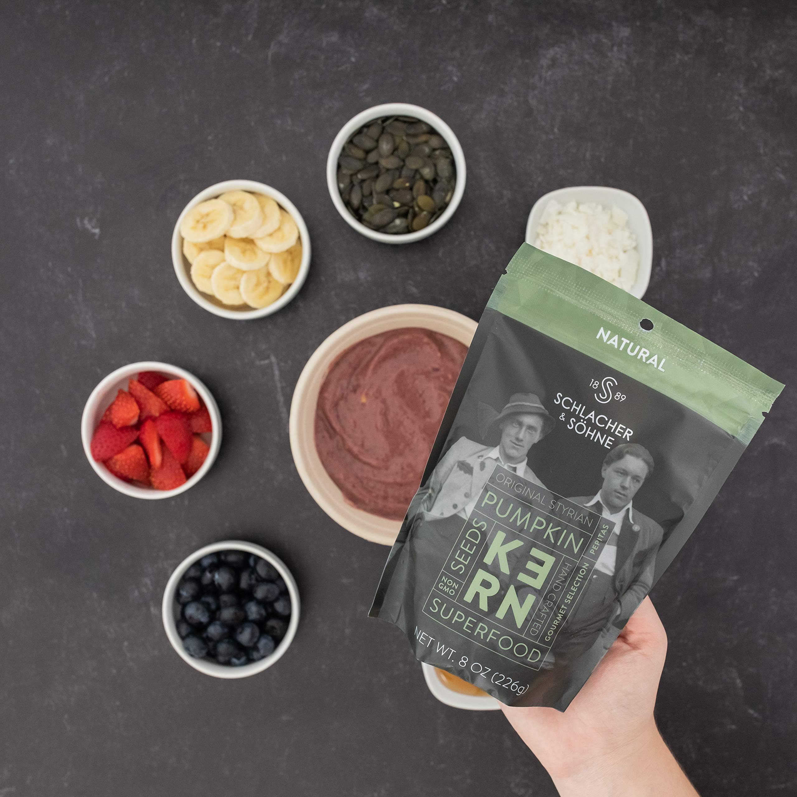 Premium Styrian Pumpkin Seeds by Schlacher & Söhne - 100% Pure, Raw & Unsalted Superfood Snacks | High Protein, Natural & Fresh Pepitas | Made in Austria (6-Pack) | Perfect for Salads, Baking & Healthy On-the-Go Snacking