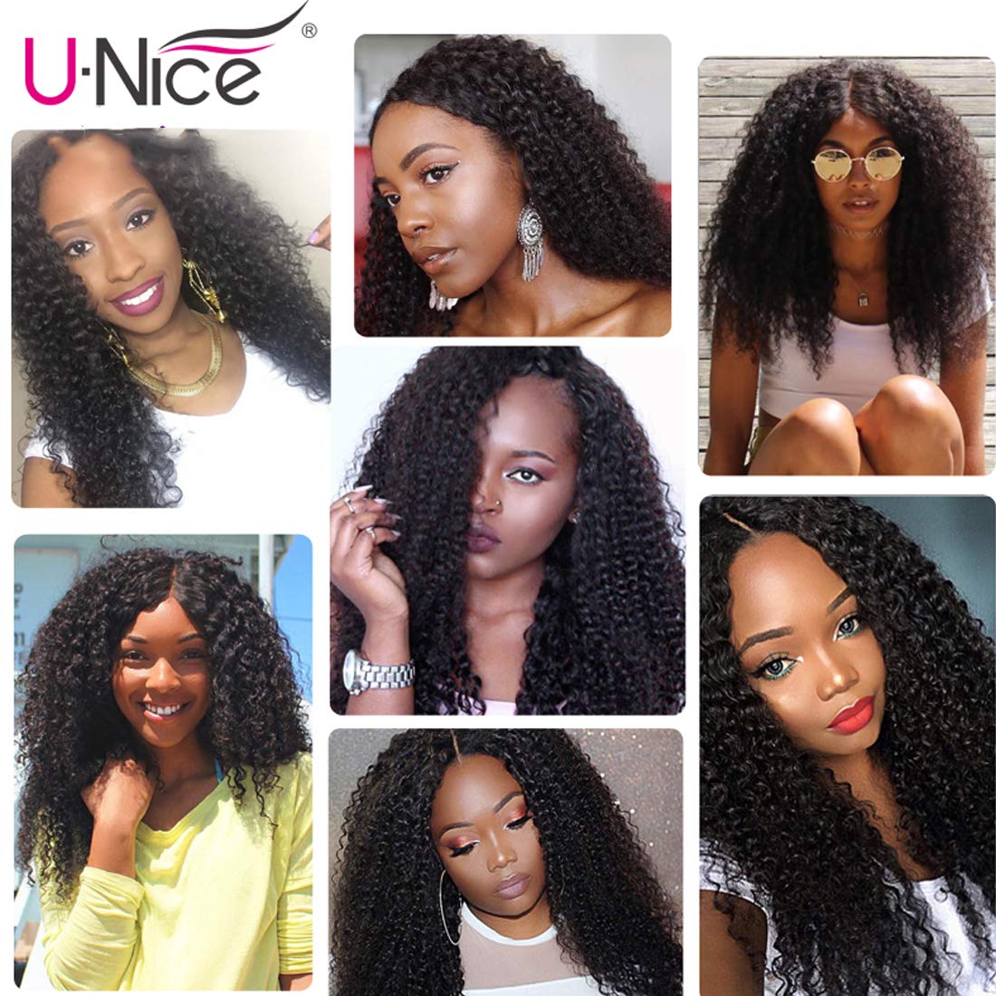Unice Hair Malaysian Curly Hair 3 Bundles 100% Unprocessed Human Remy Hair Extensions - Natural Color (16 18 20 Inch) for Styling, Weaving & Volume Boost - Perfect for Daily Wear & Special Occasions