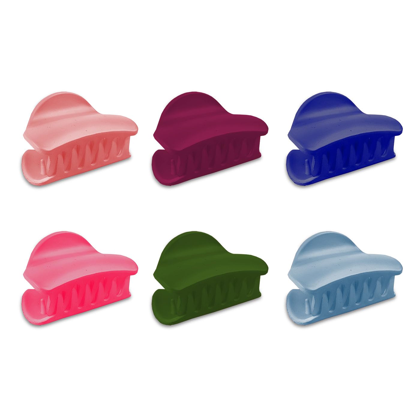 Matte Solid Rectangle Hair Claw Clips for Women - 6 Pack Colorful Hair Clips for Effortless Styling | Everyday Use, Ponytail Holders, Boho Hair Accessories
