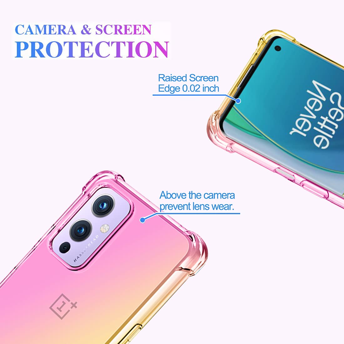 OnePlus 9 Phone Case - Cute Gradient Pink, Anti-Scratch & Shockproof Cover, Wireless Charging Compatible - Perfect for Daily Use, Travel & Outdoor Protection