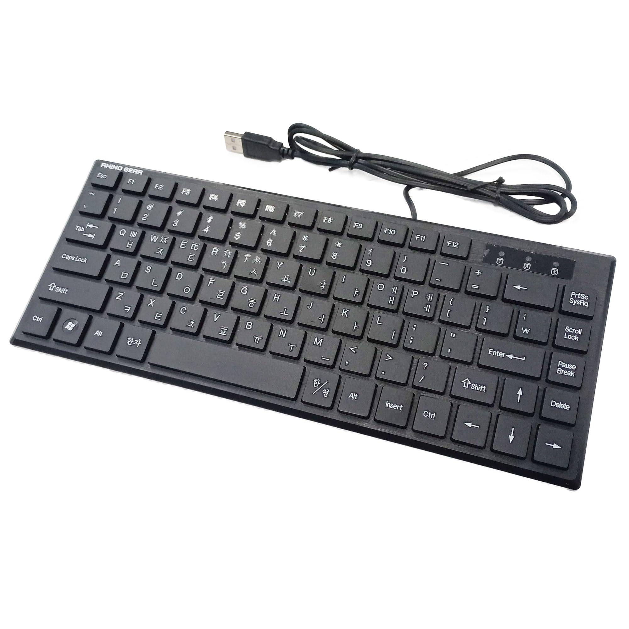 Mini Wired Keyboard 78 Keys - Compact USB Korean-English Multimedia Keyboard for Desktop, Laptop, PC - Lightweight & Portable - Ideal for Home Office, Gaming, and Travel