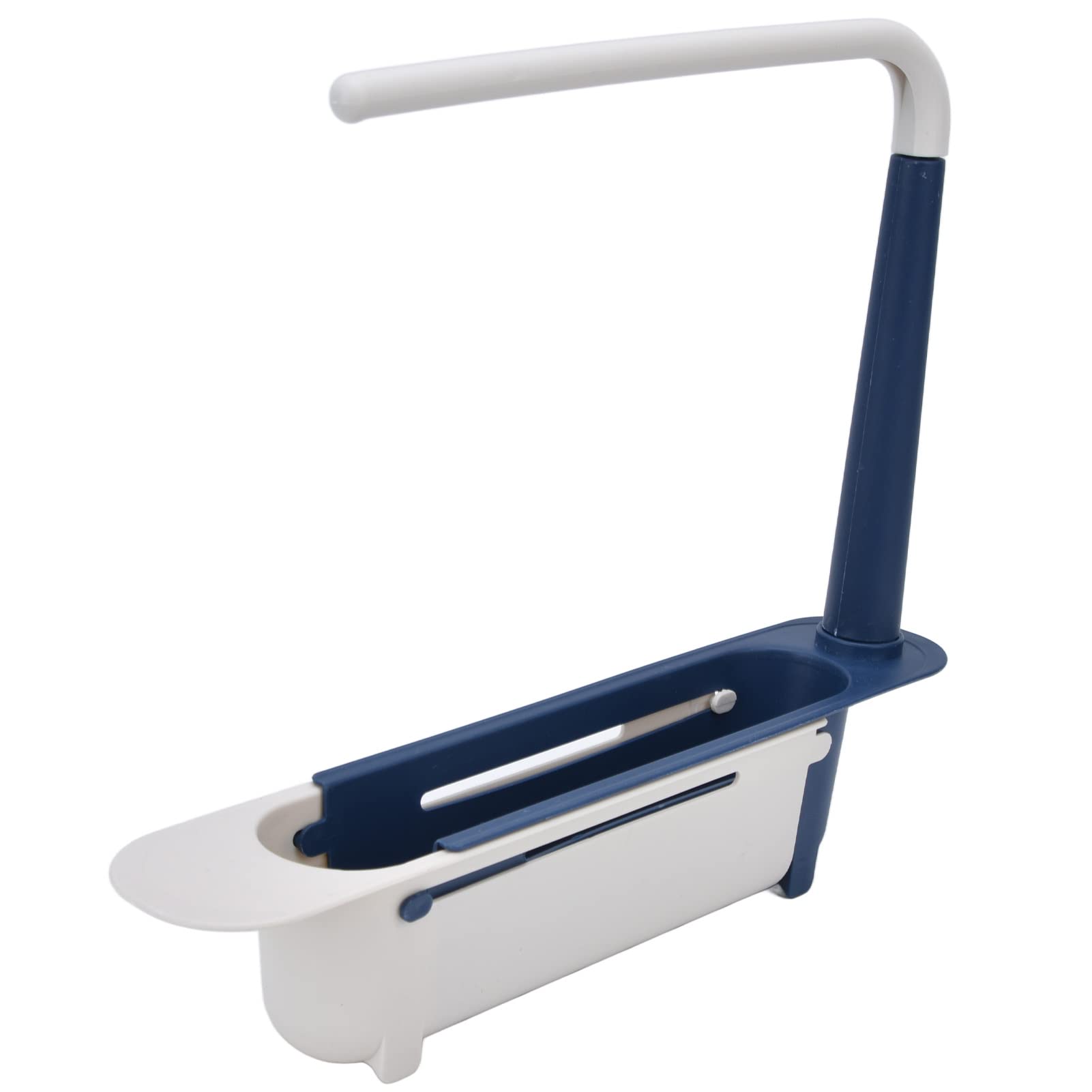 Demeras Expandable Sink Storage Rack - Large Capacity Pull-Out Kitchen Organizer with Humanized Design, Durable PP Material, Keep Dry & Space-Saving (Blue) - Perfect for Small Kitchens, Apartments & Under-Sink Organization