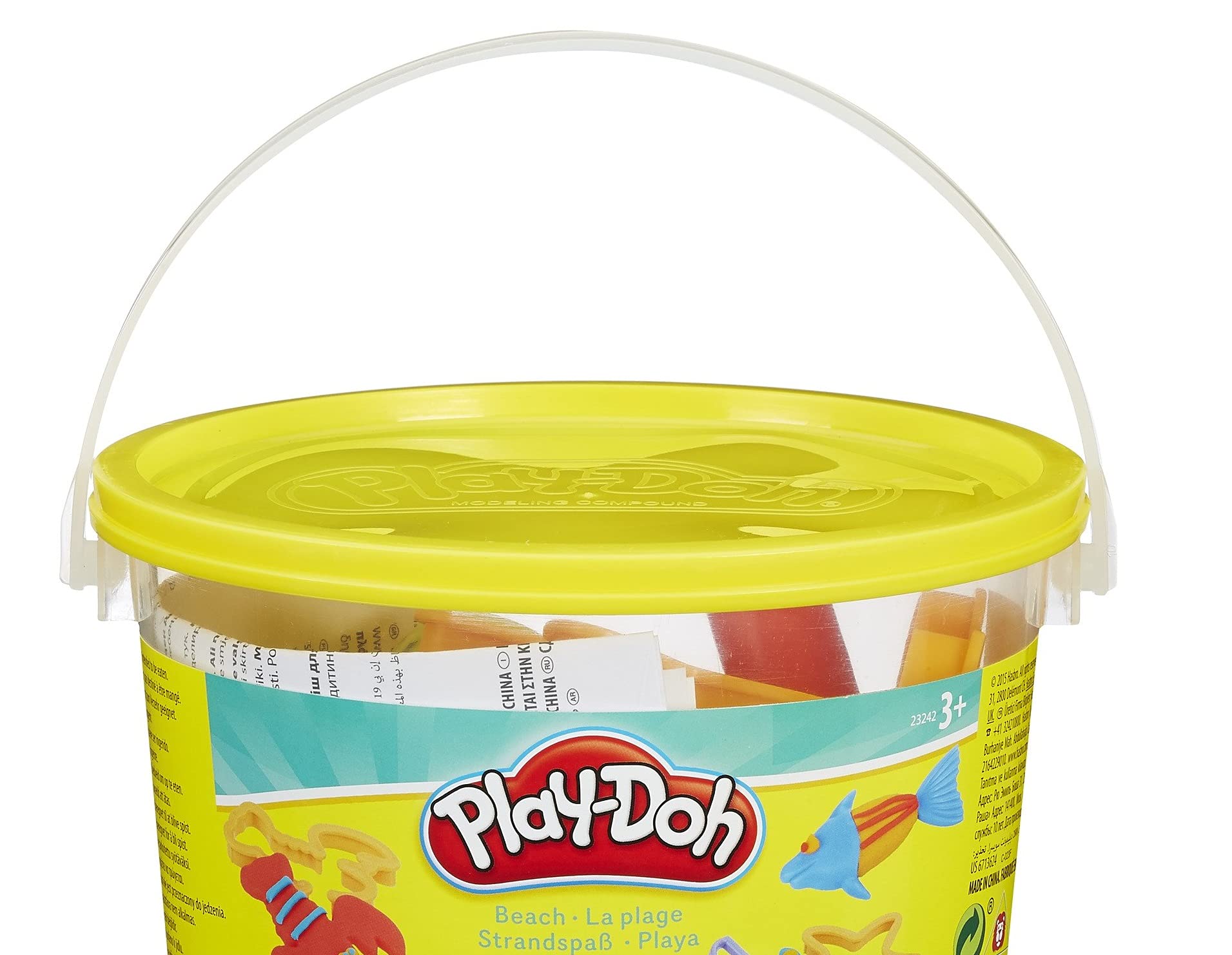 Play-DOH Beach Creations Bucket - 10-Piece Kids Sand & Clay Toy Set for Creative Play - Perfect for Beach, Sandbox & Indoor Arts & Crafts Activities