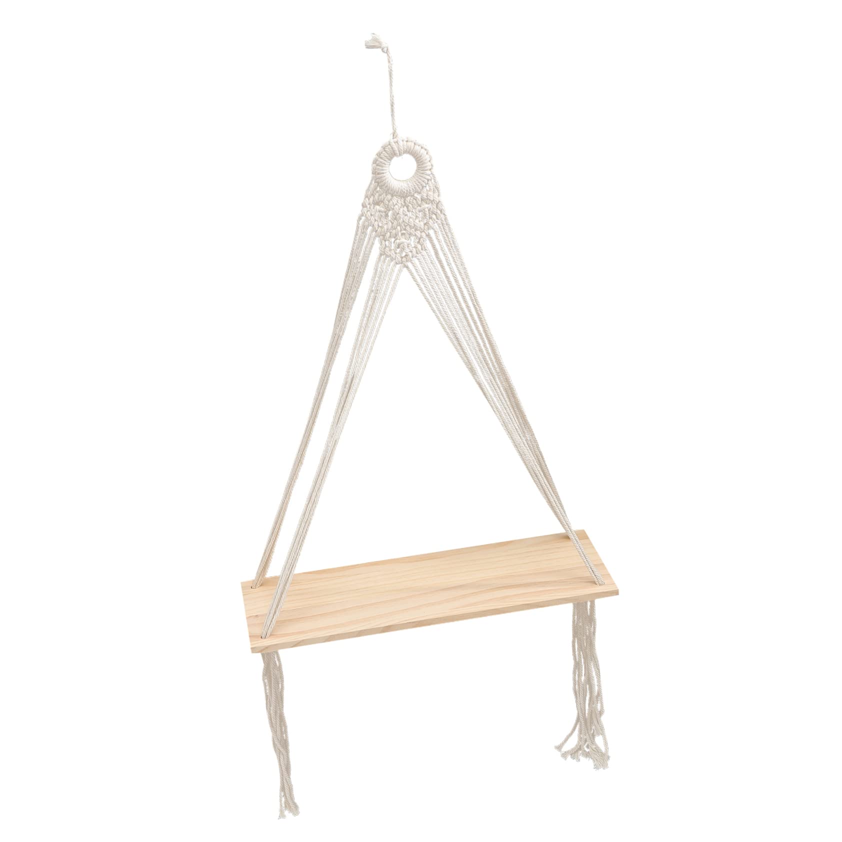 HOMOCONO Cotton Rope Wall Hanging Storage Rack - Decorative Floating Shelf for Home Organization | Perfect for Living Room, Bedroom, Bathroom & Kitchen Decor