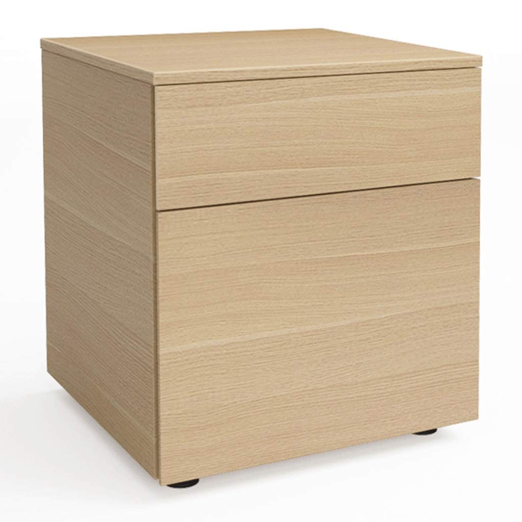 Modern Nordic Nightstand with Drawers - Oak Finish Bedside Table, Minimalist Storage Cabinet for Bedroom - Perfect for Small Spaces, Apartment Living & Home Organization