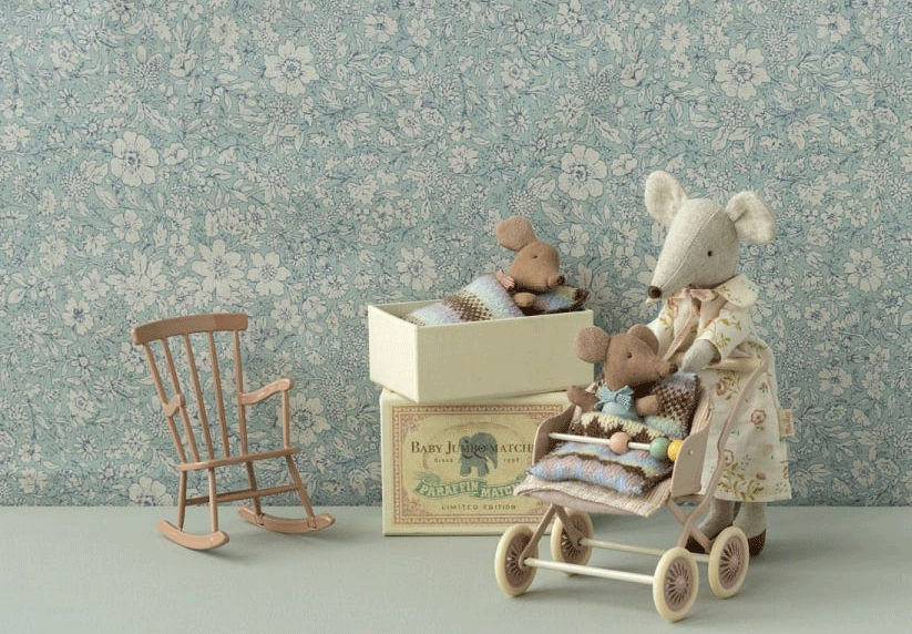 Maileg Rose Sleepy Wakey Baby Mouse in Box - Adorable Plush Toy for Kids, Perfect for Nursery Decor & Gift Giving | Playtime, Bedtime & Collectible Fun