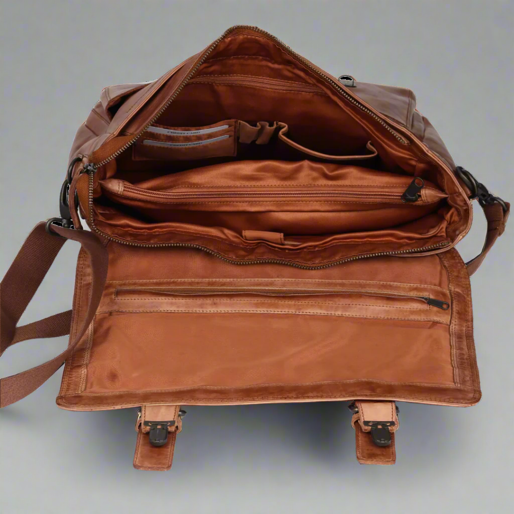 Premium MET Messenger Laptop Leather Bag for Men & Women - Durable 15.6 Inch Business Briefcase - Perfect for Work, Travel & Daily Commute