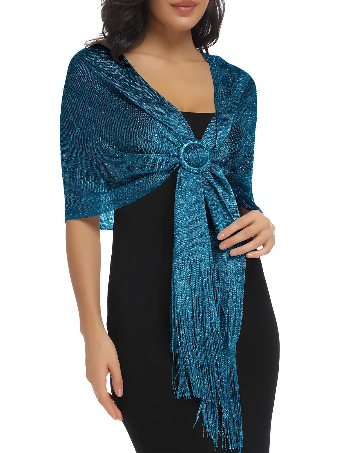 Elegant BANETTETA Women's Formal Shawl Wrap - Evening Party Scarf with Buckle for Weddings, Dinners & Special Occasions | Perfect for Evening Dresses, Cocktail Parties & Bridal Accessories