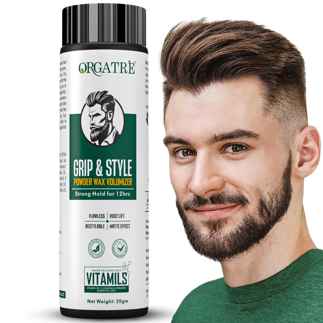 ORGATRE Hair Volumizing Powder Wax - Strong Hold 12H, Matte Finish for Men - 20g | Styling & Grooming