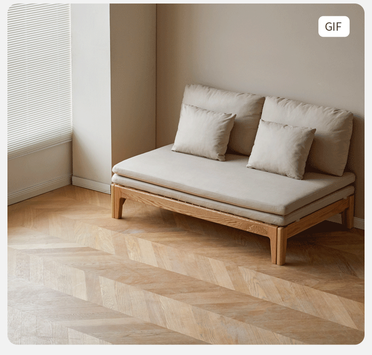 Oak Solid Wood Sofa Bed - Convertible Sleeper Sofa for Small Spaces | Perfect for Apartments, Guest Rooms & Home Offices