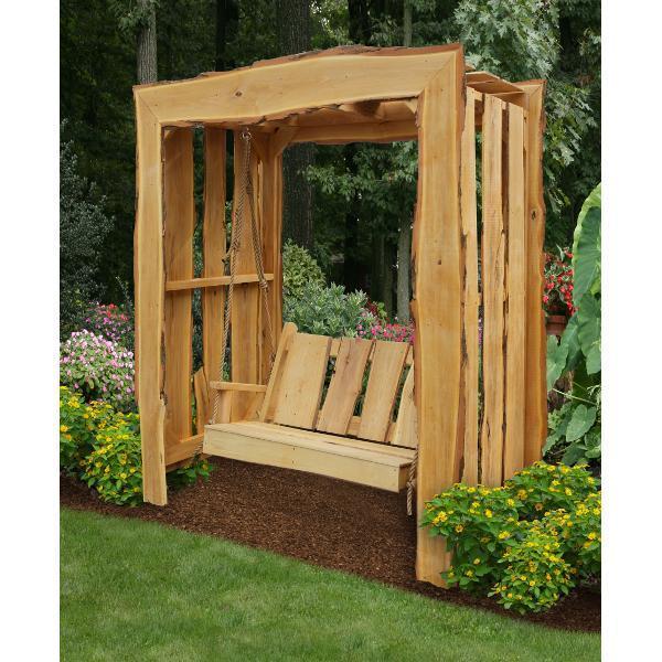 A & L Furniture Appalachian Arbor with Timberland Swing and Rope - Perfect for Backyard, Garden, and Outdoor Relaxation