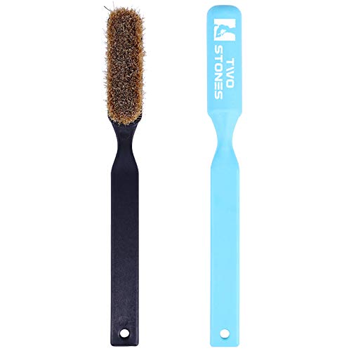 Premium TWO STONES Climbing Chalk Brush - Ultra Durable Boar Hair Bristles for Rock Climbing & Bouldering - Ergonomic Handle for Comfort - Perfect for Gym Climbing, Outdoor Crags & Chalk Hold Cleaning