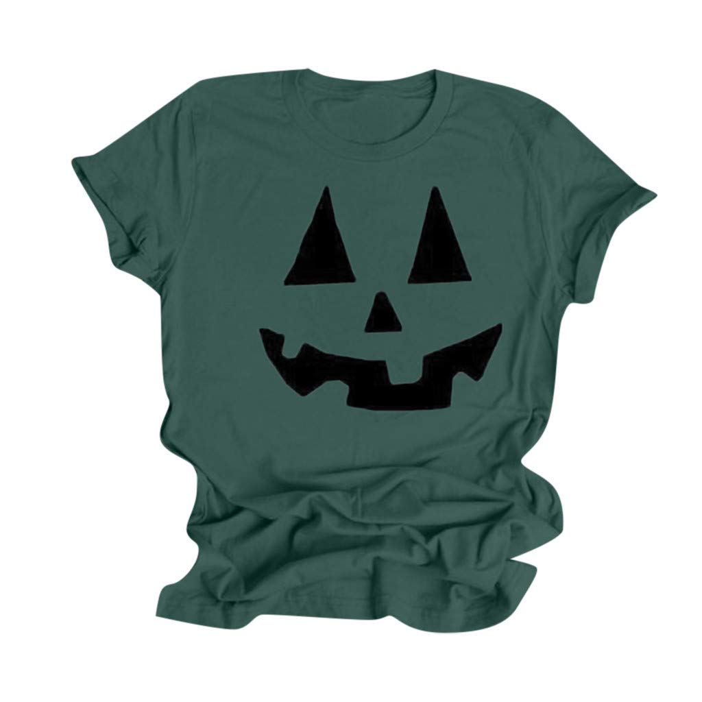 Halloween T-Shirts for Women - Long Sleeve Cute Printed Graphic Tees with Letter O Design | Perfect for Halloween Parties, Costume Contests & Spooky Season Outfits