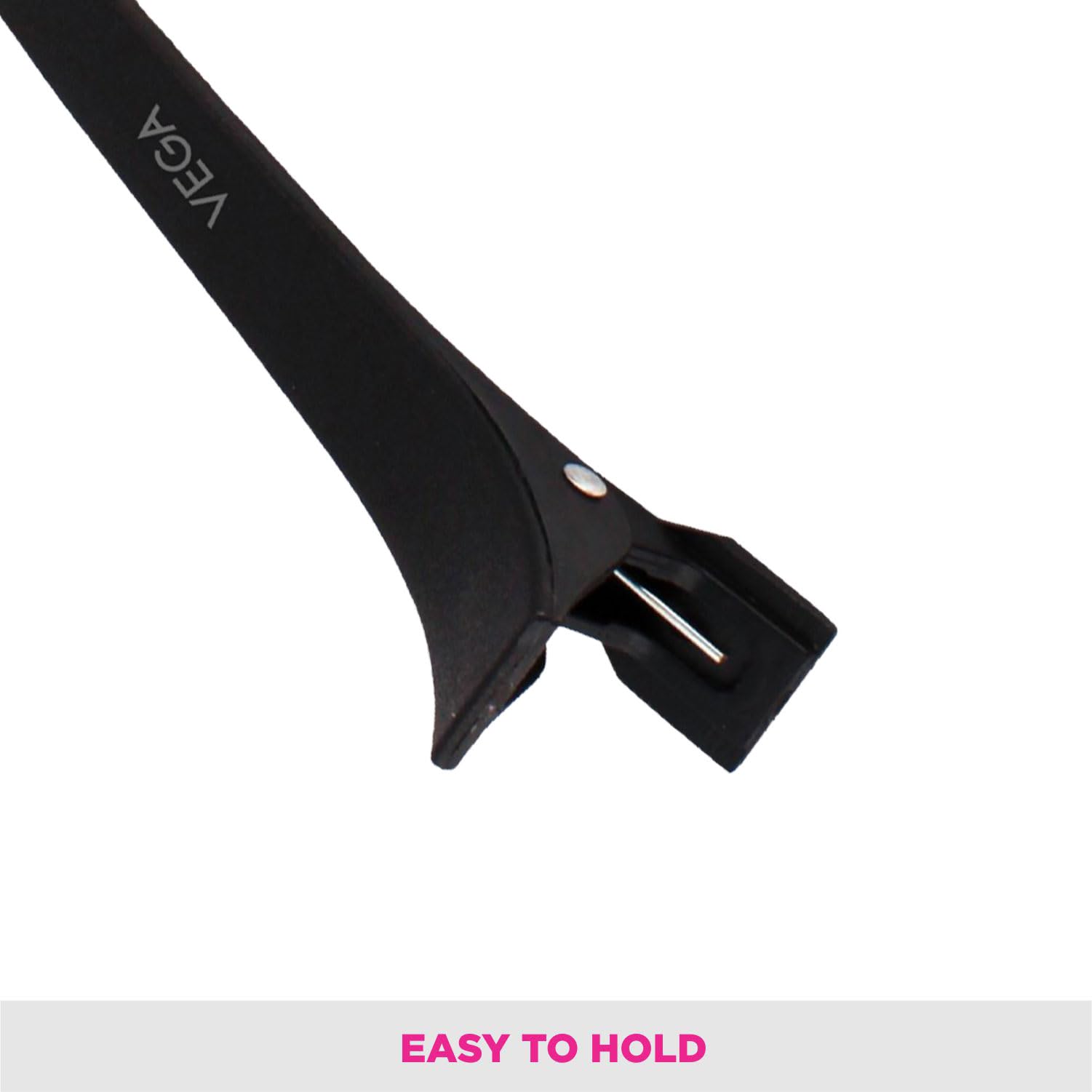 Vega Hair Clip - Black Hair Claw Clip for Women & Girls - 22g - Perfect for Ponytails, Buns & Updos - Strong Hold & Comfortable Grip
