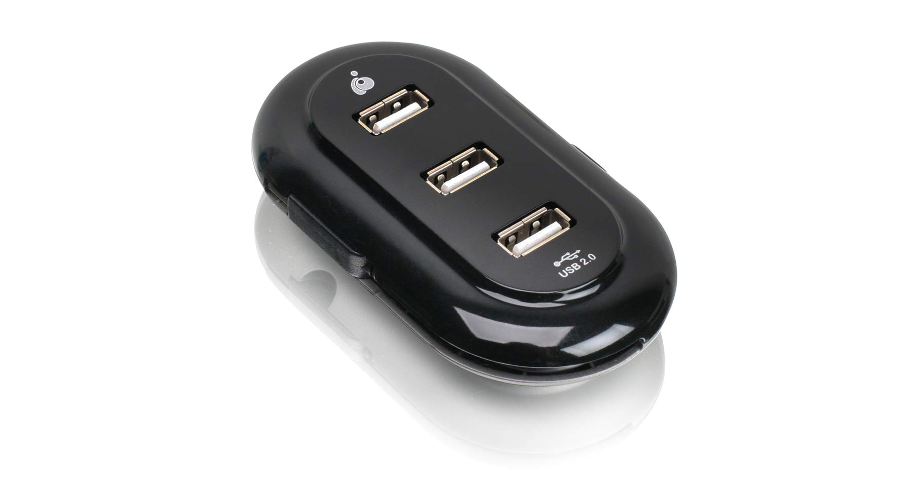 IOGEAR 3-Port USB 2.0 Mobile Hub with Compact Design - Portable USB Hub for Laptop, PC, Mac - Expand Connectivity for Mouse, Keyboard, Flash Drives (Black) | Perfect for Home Office, Travel & Workspace Setup