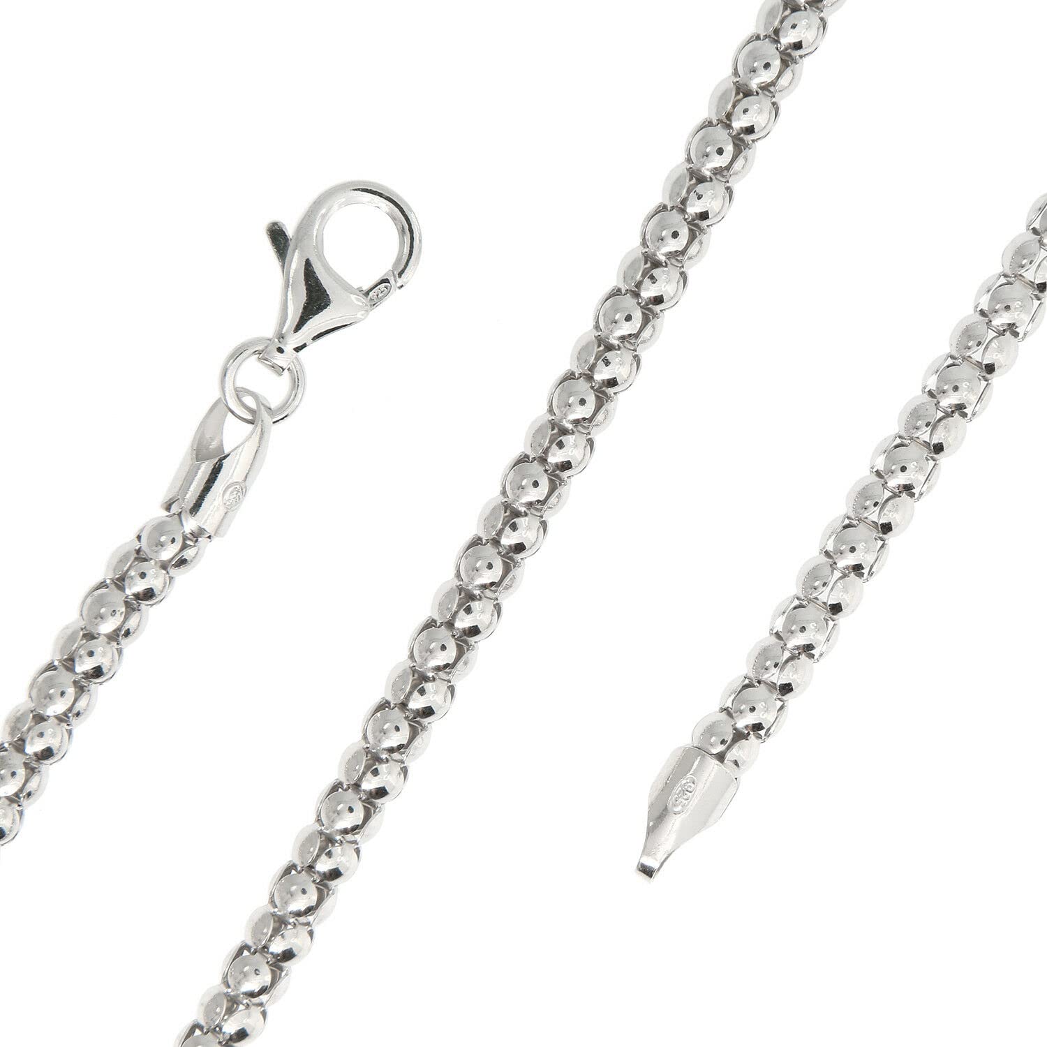 Oxidized Sterling Silver 4mm Popcorn Chain Necklace with Charms - Dainty Layering Jewelry for Women, Perfect Gift for Birthday & Anniversary | Everyday Wear, Date Night, Office & Special Occasions