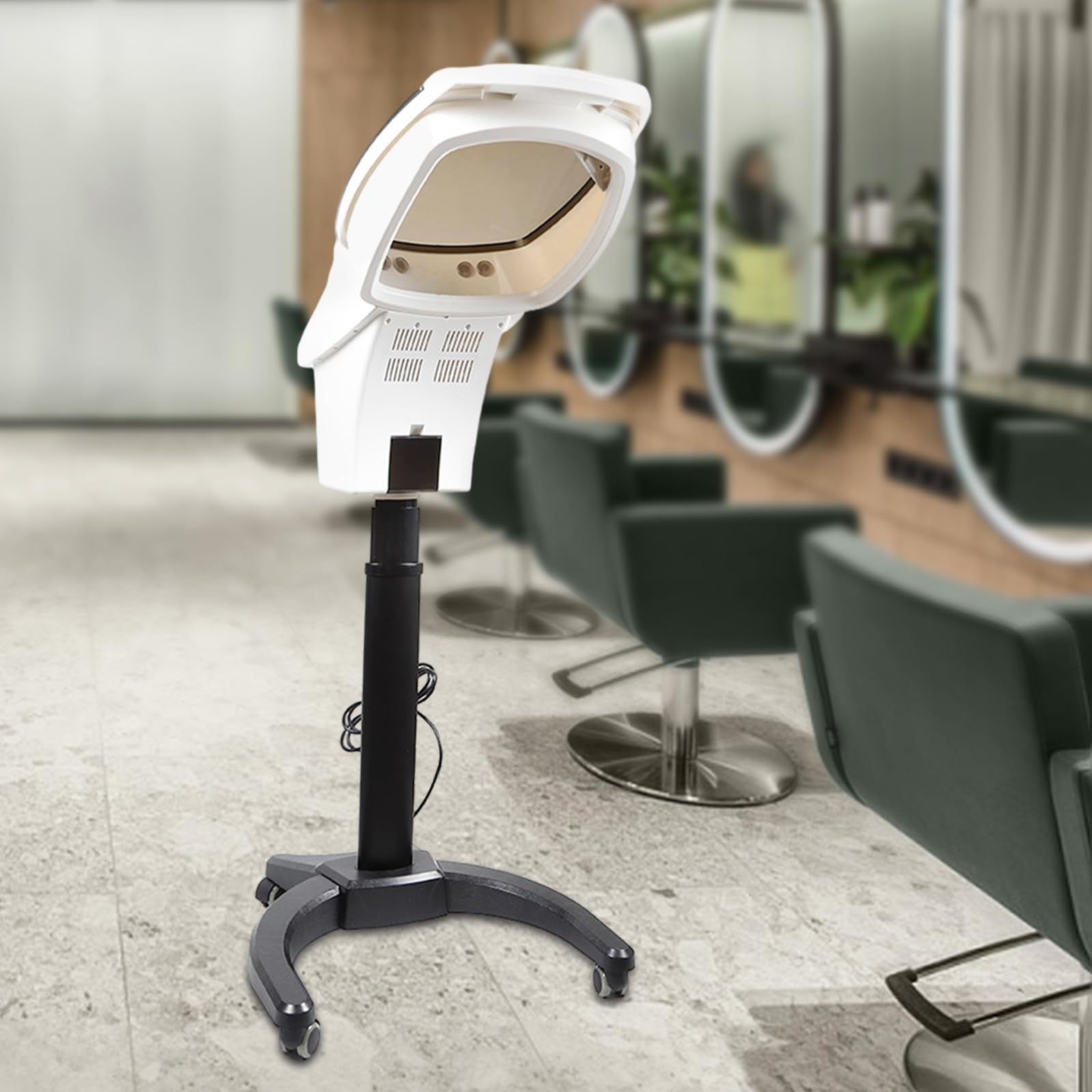 700W Professional Salon Hair Steamer with LCD Panel, Rolling Stand & Wheels - Ozone Hair Care Spa Steamer for Deep Conditioning, Oil Treatment & Hair Dyeing | Perfect for Home & Salon Use (White)