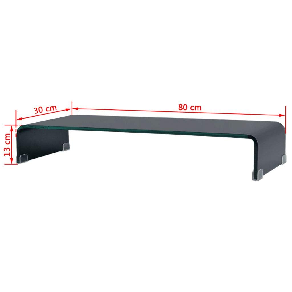 Black Glass Monitor Stand for Desk - 31.5