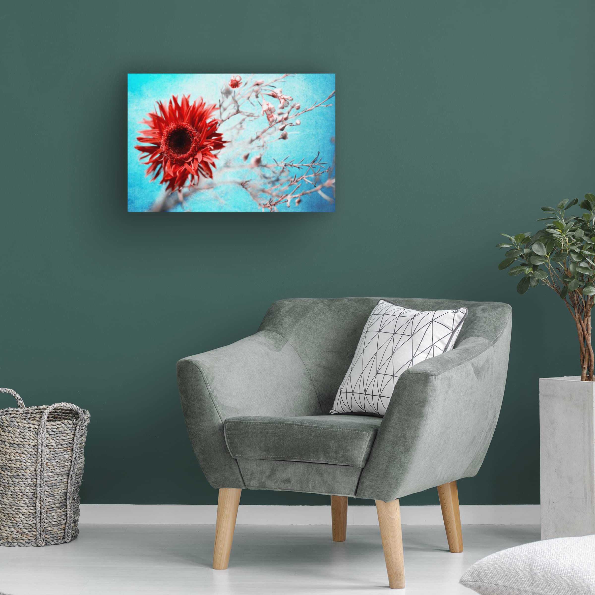 Mike Kreiten 'Marigold' Canvas Wall Art Print - Handmade Floral Oil Painting Reproduction for Living Room, Bedroom & Office Decor