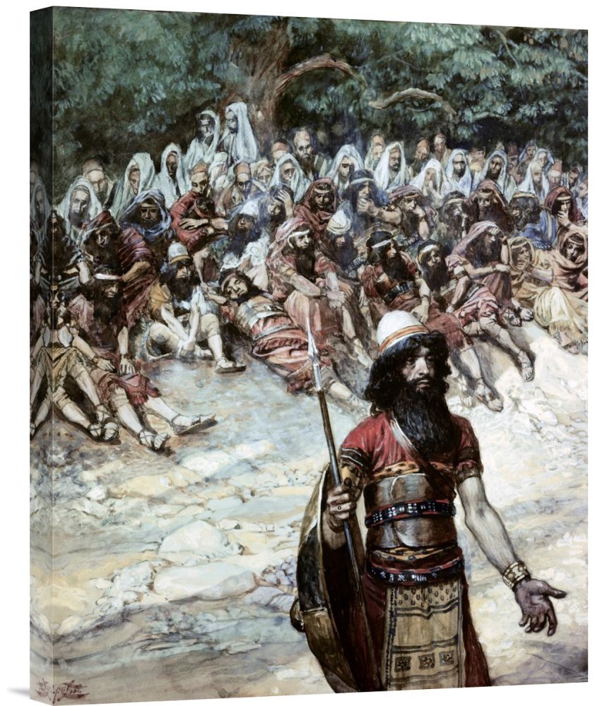 James Tissot Gideon Asks for Bread from The Men of Succoth Canvas Wall Art Print - Premium Giclee Gallery Wrap - Biblical Home Decor for Living Room, Office & Church
