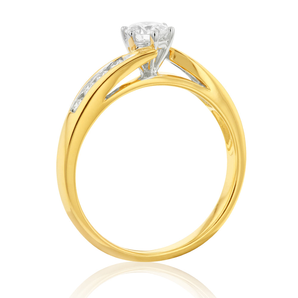 1/2 Carat Flawless Cut Diamond Engagement Ring in 18K Yellow Gold - Classic Solitaire Design for Wedding, Proposal & Anniversary Gifts
