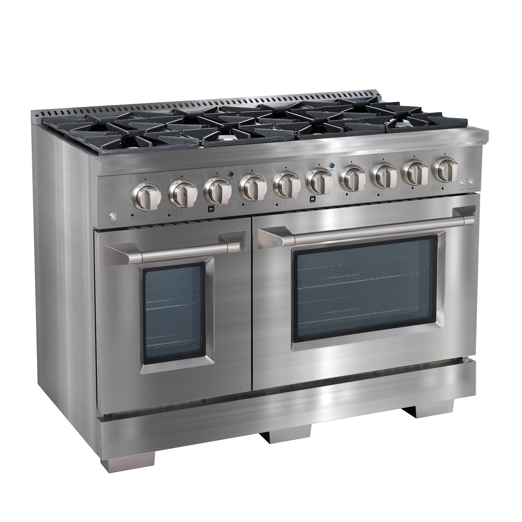Ancona 48 Inch 2-Piece Gas Range with Convection Oven & 600 CFM Ducted Range Hood - Professional Kitchen Appliance Set for Home Chefs & Cooking Enthusiasts