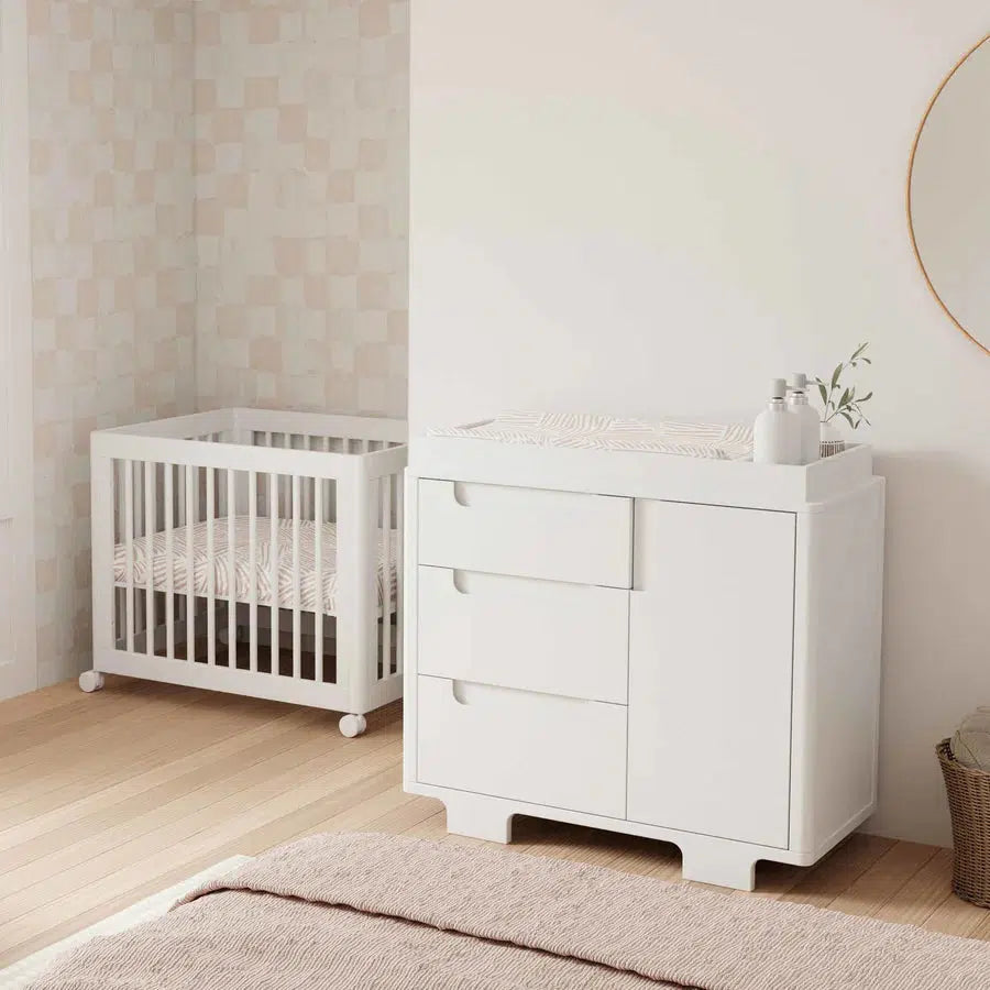 Babyletto Yuzu 3-Drawer Changer Dresser in White - Nursery Storage Solution for Diapers, Clothes & Baby Essentials | Perfect for Modern Baby Rooms & Daycare Centers