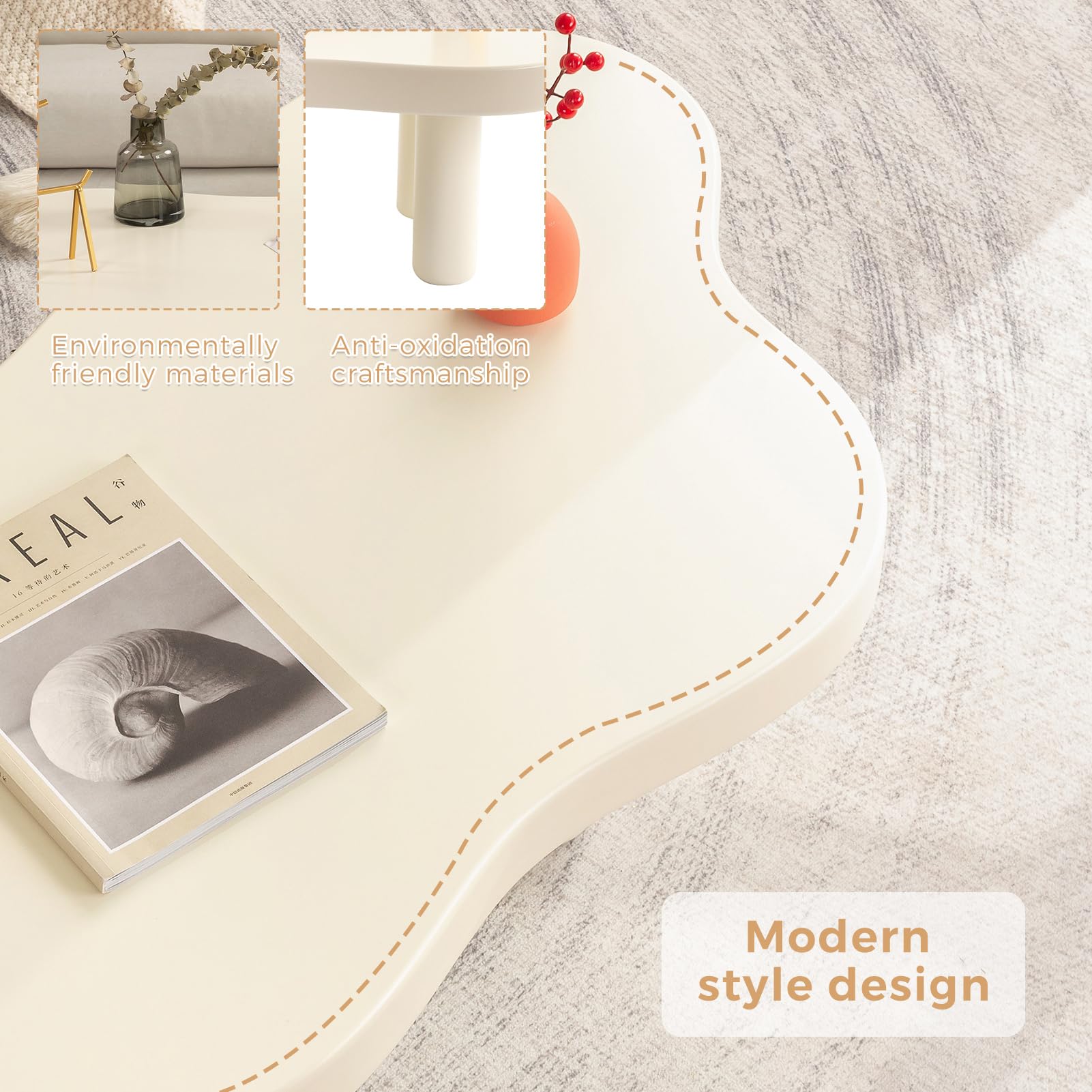 Modern White Cloud Coffee Table - 37
