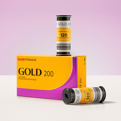 Kodak Professional Gold 200 Color Negative Film 120 Roll Film 5 Pack - Perfect for Medium Format Photography, Portraits & Landscape Shots