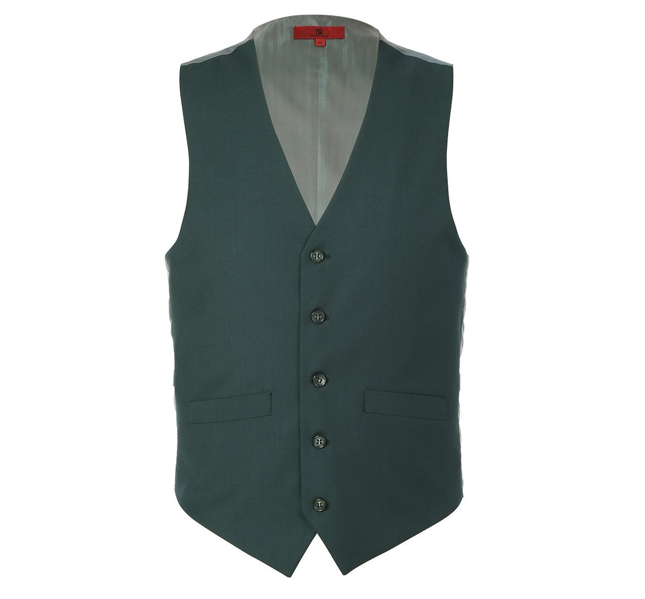Alessandro Vitello by Renoir Green Business Suit Vest - Regular Fit Dress Waistcoat for Men (2019 Collection) | Perfect for Weddings, Office Wear & Formal Events