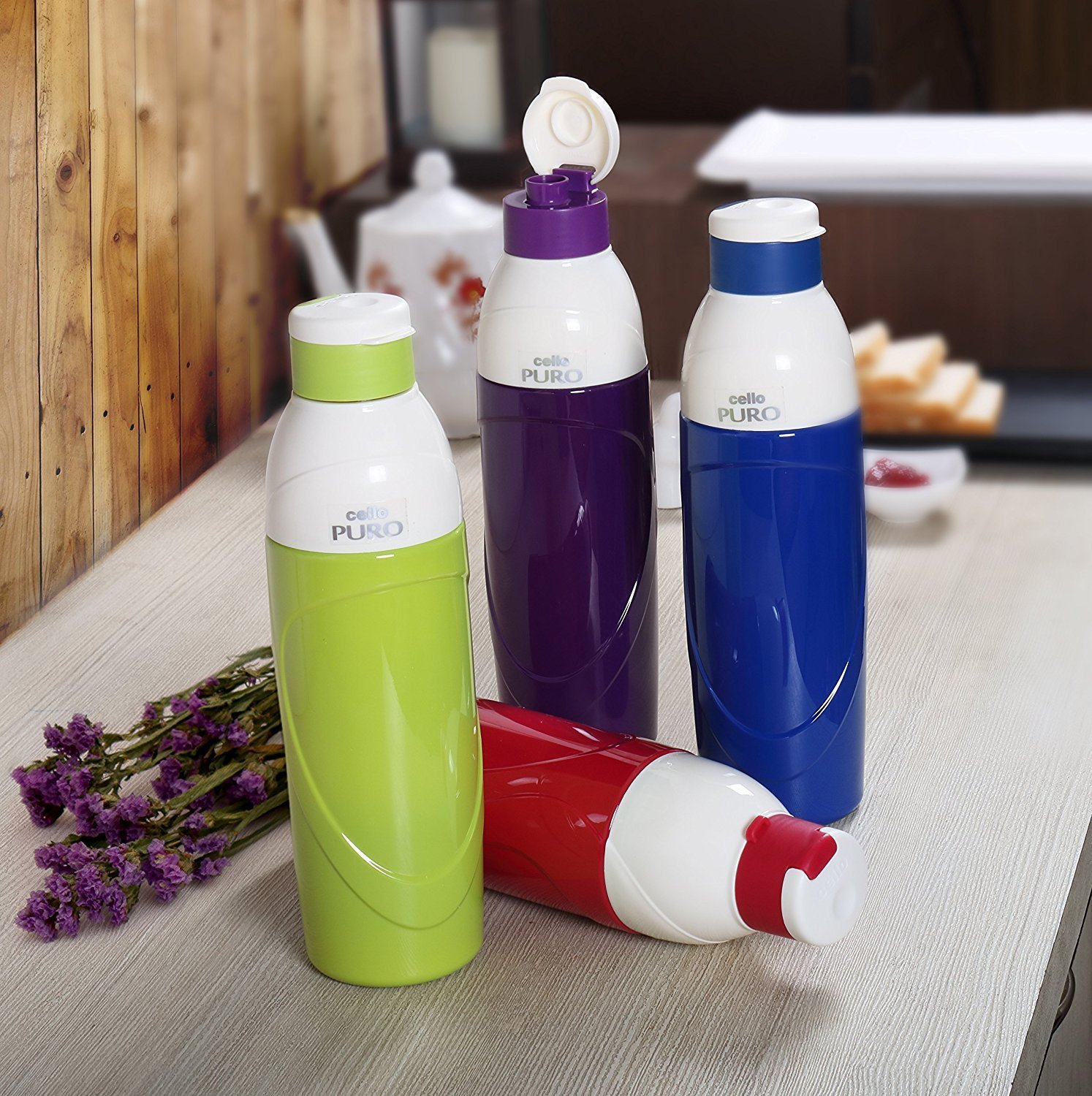 Cello Puro Classic 900 - 24oz Insulated Plastic Water Bottle Set of 2 (730ml) - BPA Free, Leak Proof & Sweat Proof - Perfect for Gym, Hiking, Travel & Everyday Use