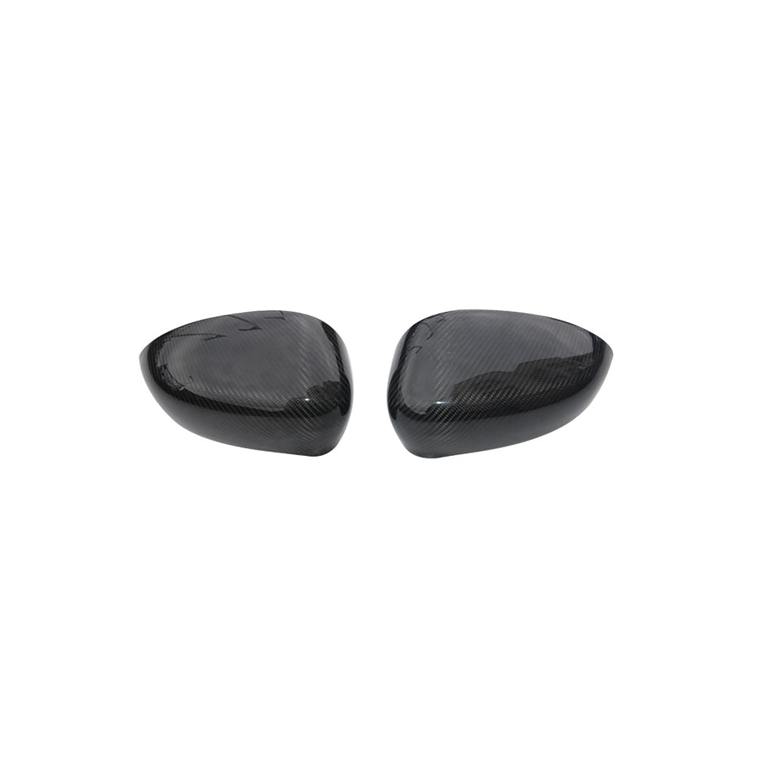 OMAC Carbon Fiber Side Mirror Cover Caps for Fiat 500 & 500C (2012-2019) - Black, 2-Piece Set - Enhances Style & Protection for Urban Driving