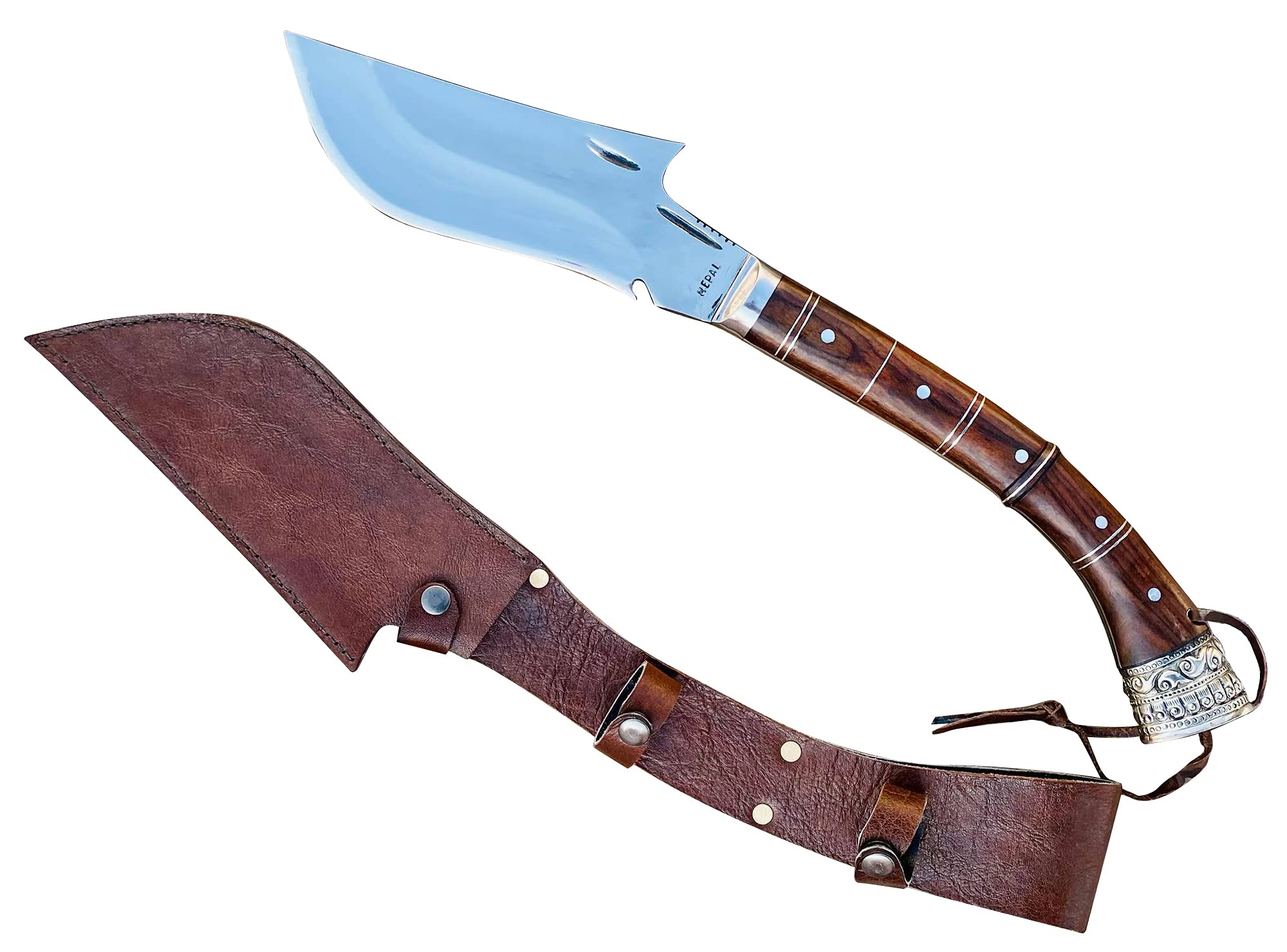 Handmade Forged Viking Axe with Etched Handle & Leather Case - Custom Rosewood Handle, Carbon Steel Camping Hatchet for Outdoor Adventures, Bushcraft & Survival