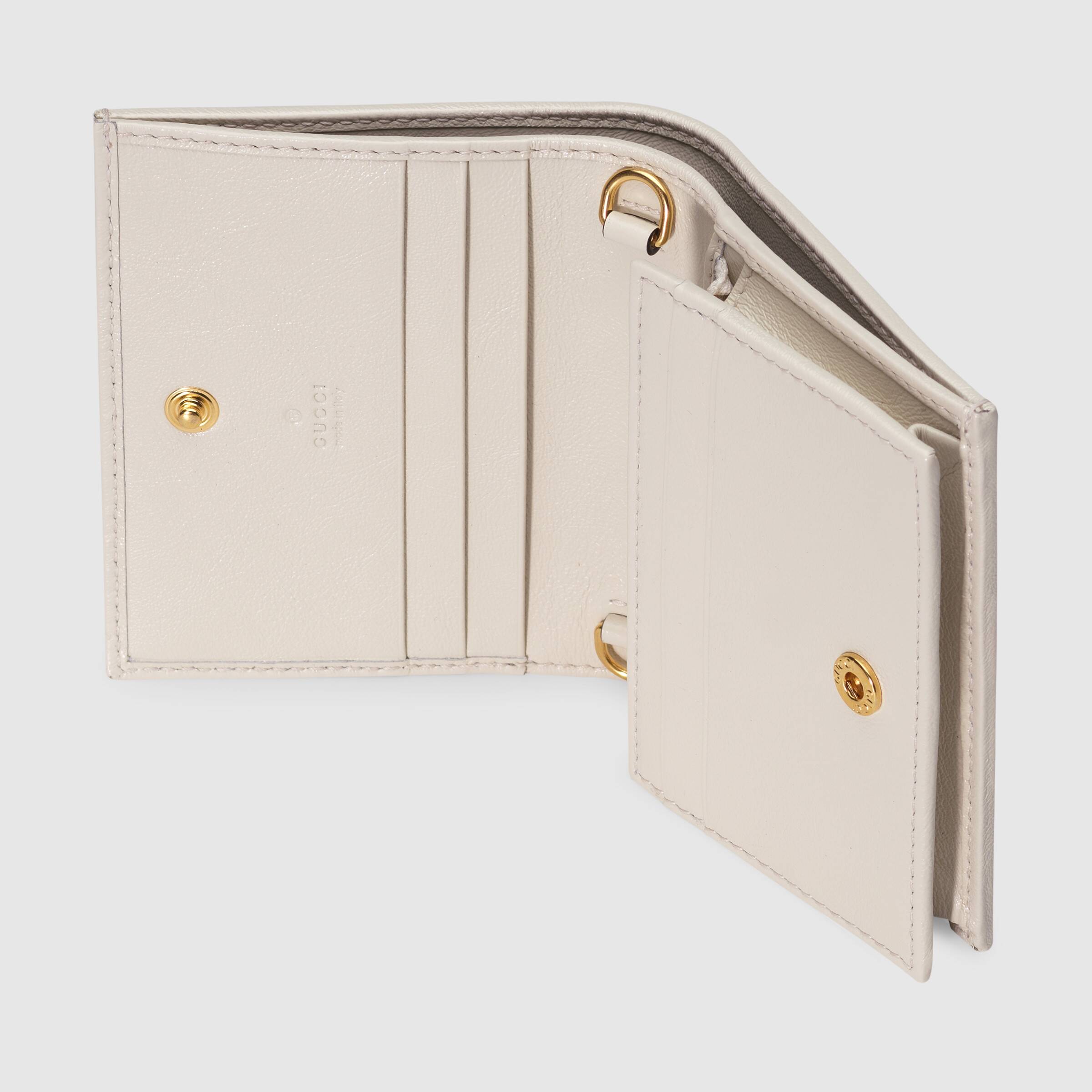 Gucci Rajah Chain Card Case Wallet in White - Stylish & Compact for Everyday Use, Parties, and Travel
