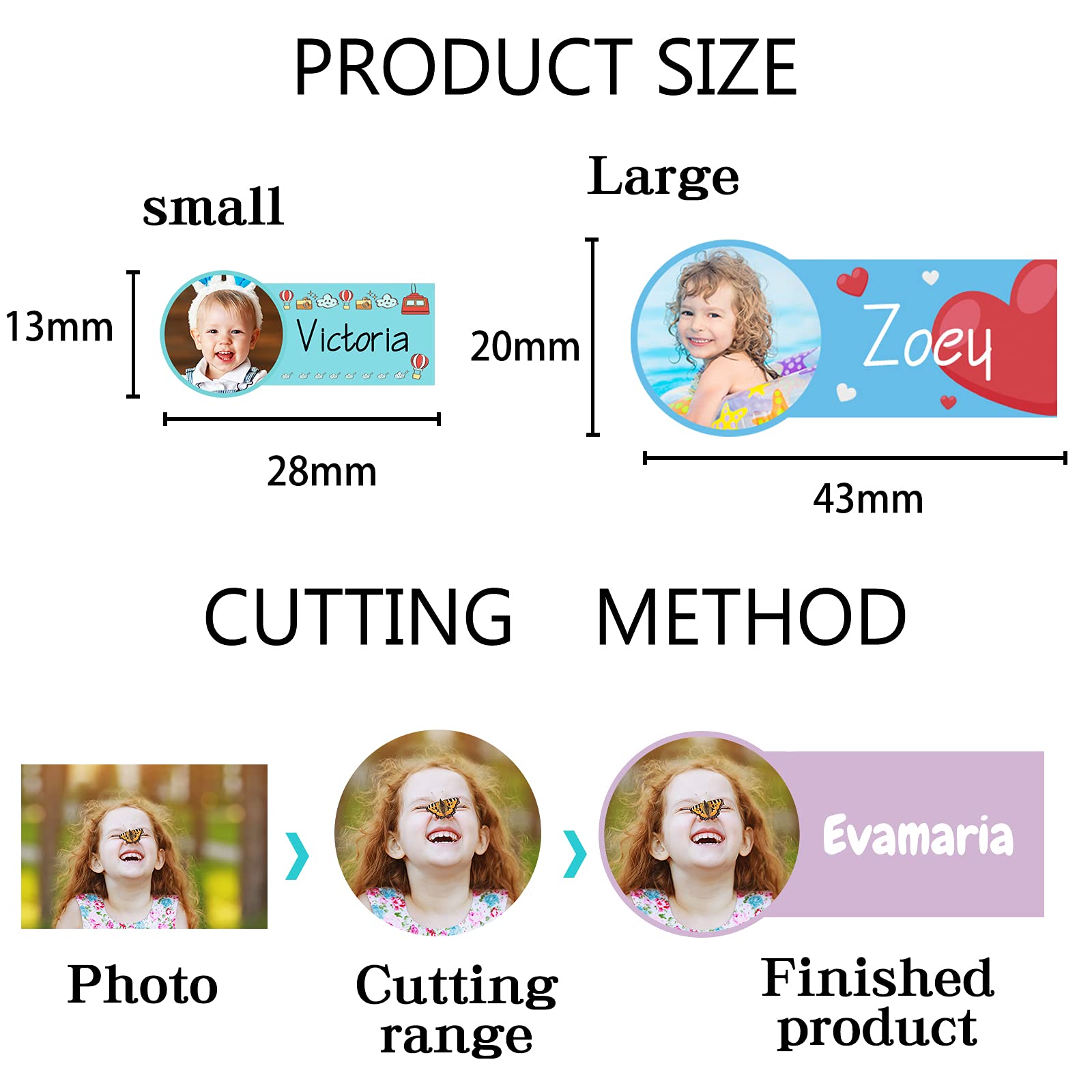 46 Pcs Personalized Waterproof Name Stickers for Kids School Supplies - Photo Labels for Books & Lunchboxes