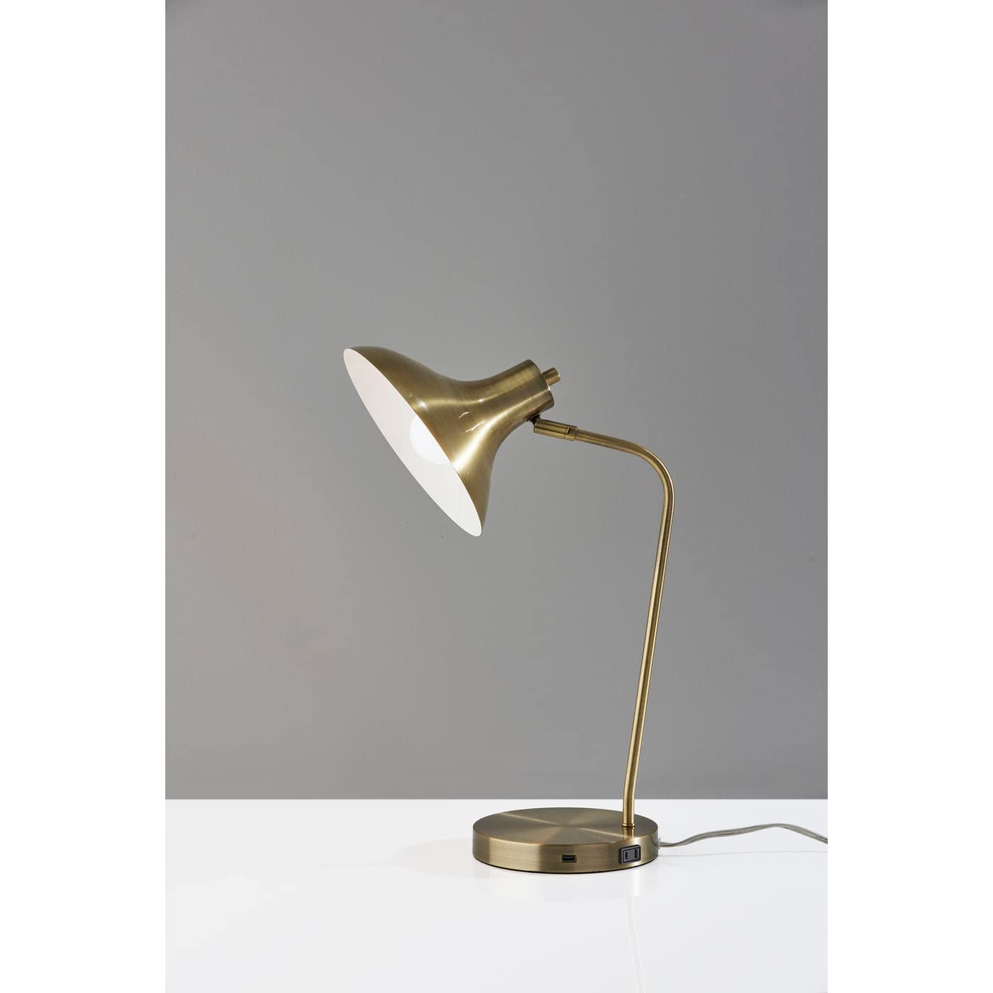 Adesso SIMPLEE SL4919-21 Cleo Adjustable Brass Desk Lamp - Modern Office Lighting for Home, Study & Workspace - Perfect for Reading, Writing & Computer Work