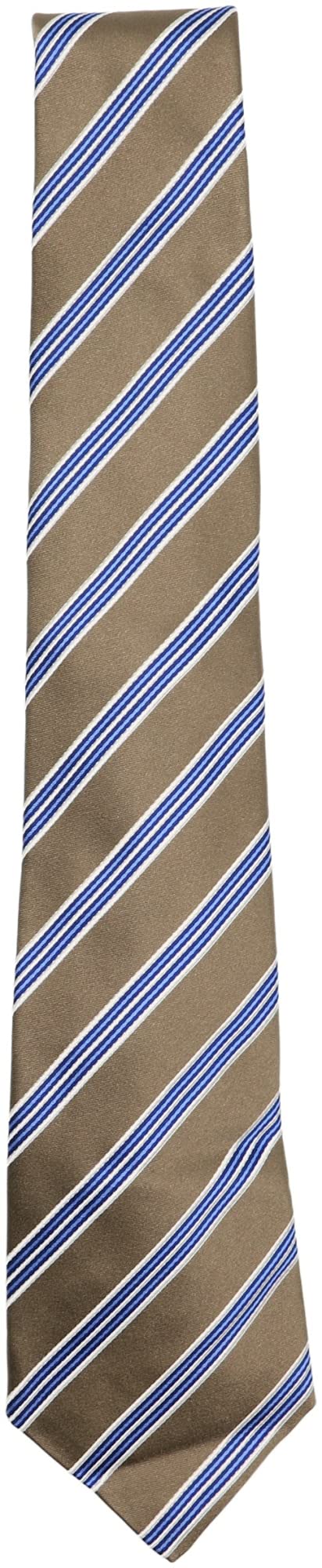 Kiton Napoli Men's Silk & Linen Diagonal Striped Necktie - Premium Luxury Tie for Business, Weddings & Formal Occasions