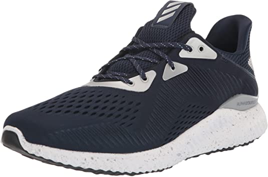 Adidas Men's Alphabounce 1 M Running Shoes - Navy/White/Silver - Size 12.5 | Lightweight Cushioned Sneakers for Jogging, Gym Workouts & Daily Wear