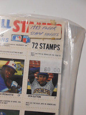 Vintage 1983 Fleer Baseball Complete Limited Edition Stamp Sheet Set - Perfect for Collectors, Sports Memorabilia Enthusiasts & Home Decor